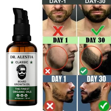 Dr. Alies Professional Beard Growth Oil | Natural Formula with Vitamin E, Almond Oil & Castor Oil | Fills Patchy Areas, Reduces Itch & Strengthens Beard