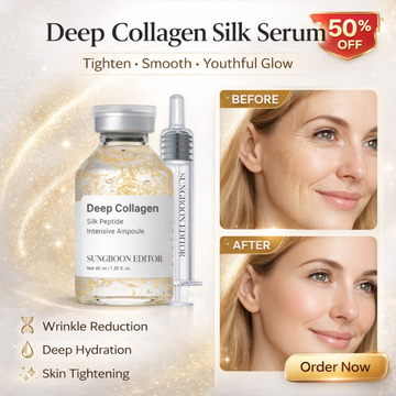 Sungboon Editor Deep Collagen Silk Peptide Intensive Ampoule | 30 Types of Peptides + Collagen Threads | Botox-Like Effect, Wrinkle Reduction & Deep Hydration