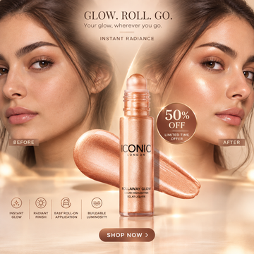 Iconic London Rollaway Glow Liquid Highlighter – Glow. Roll. Go. – Instant Radiance, Buildable Shine & Easy Roll-On – Lightweight, Blendable, Long-Lasting