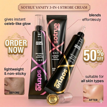 So true 3-in-1 Strobe cream | Highlighter+ Primer + Moisturizer | Flawless makeup base | Suitable for all Skin Types