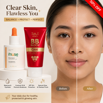 Flawless & Natural base Bundle | SL Muse Lab Balance Serum (Niacinamide + Zinc) + SL bb cream | Hydrating, Long-lasting & Non -Cakey makeup base | Perfect for all Skin Types