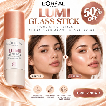 L'Oréal Paris Lumi Le Glass Highlighter Stick – Translucent Nude Ivory for Glass Skin Glow