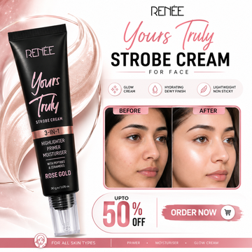 Renee Yours Truly 3 in 1 Strobe Cream | Highlighter + Moisturizer+ Primer | Hydrating Dewy Finish & Instant Natural Glow