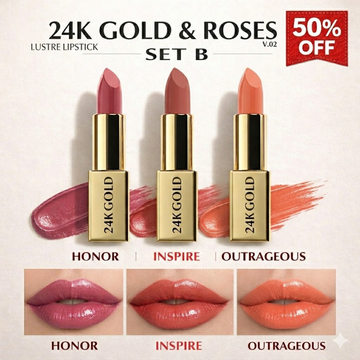 Beautify by Amna 24k Gold Signature Lipsticks - Perfect Pout For all day long
