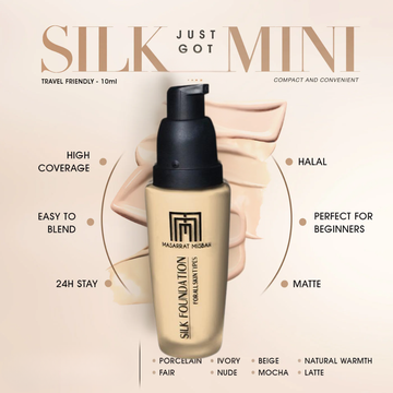 MM Glam Deal | Silk foundation + Silk Primer with free beauty blender | 24H wear, oil-free & Full coverage
